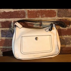 Coach! White leather pebble grain purse.